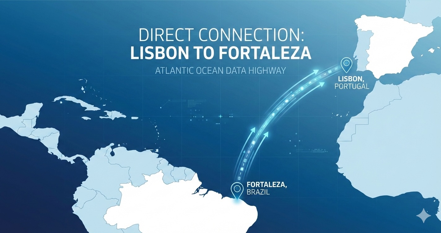 Direct low-latency connection between Lisbon and Brazil visualisation